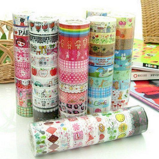 100Pcs/1.5cm*3 Meter Paper Sticky Adhesive Sticker Decorative Washi Tape New #R801