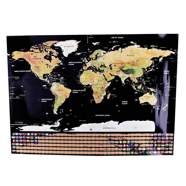 Map Personalized World Map Mini Creative Scratch Off Office Supplies Word Map