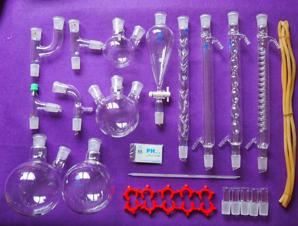 Wholesale-New Lab Chemistry Glassware kit,Laboratory Glassware Set With 24/29 Joints,31PCS