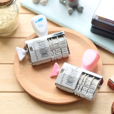 2019 Hot NEW Vintage Blue+Pink Creative Lazy Cat series Roll Stamp/Decoration Stamp/gift funny DIY stamp/wholesale Roller knob seal