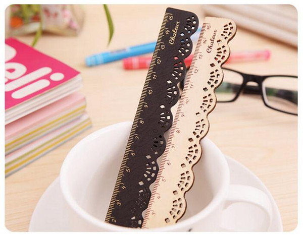 Wooden Student Rulers - Zakka Style Wood School Measuring Ruler Office Rulers 15CM Office School Stationery Accessories