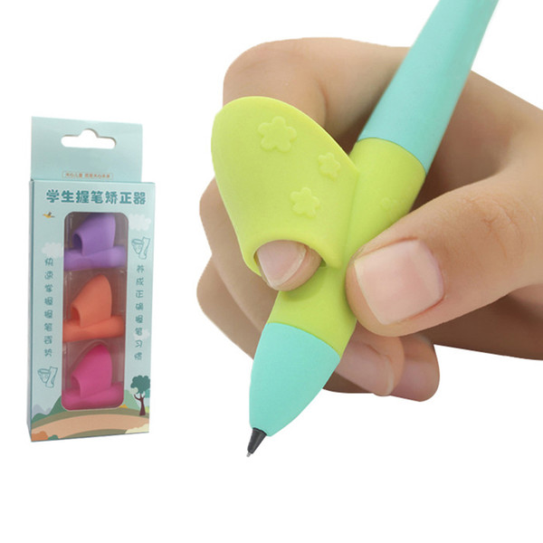 Wholesale Stylish 3PCS/Set Children Pencil Holder Pen Writing Aid Grip Posture Correction Tool(at Random Color)