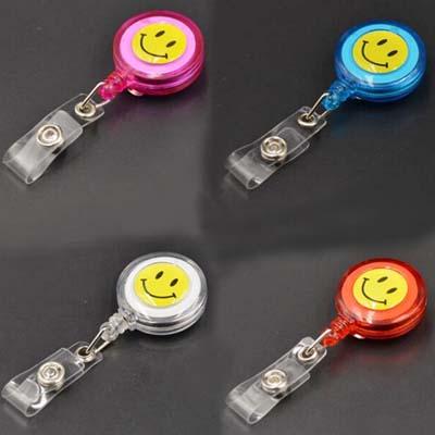 High Quality Fashion 10 Pieces Badge Reel Lanyard Badge Holder Smiling Face School Office Exhibition Badge Holders Supplies