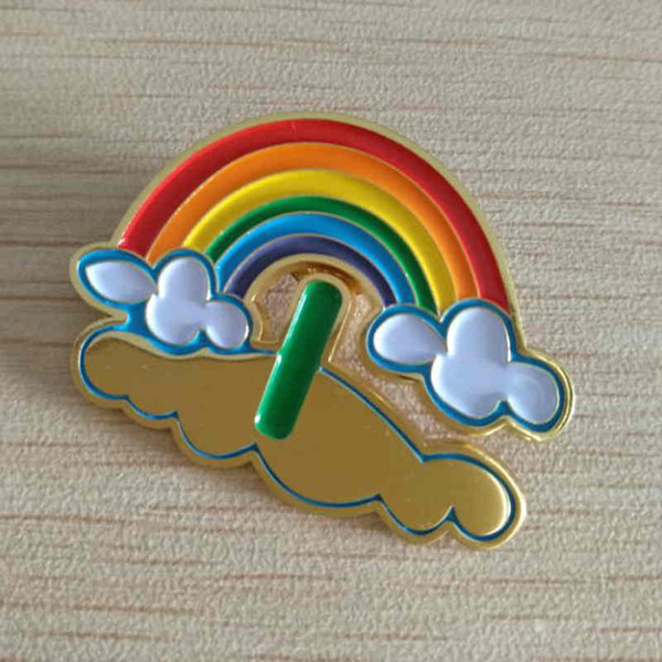 Customized Rainbow Metal Badge, Soft Metallic Commemorative Badge, Colorful Metal Brooch, Metal Medal Customized,size 40*29.4mm