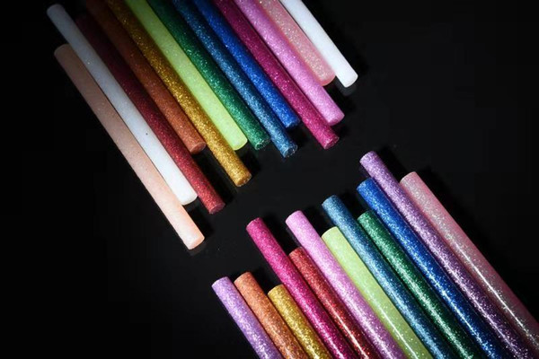 Explosion models 7mm11mm100mm200mm monochrome mixed color strips glitter color flash hot melt glue stick spot