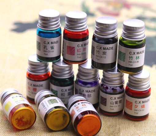 Non-carbon glass ink Handmade bright color ink Vintage color ink 7ML