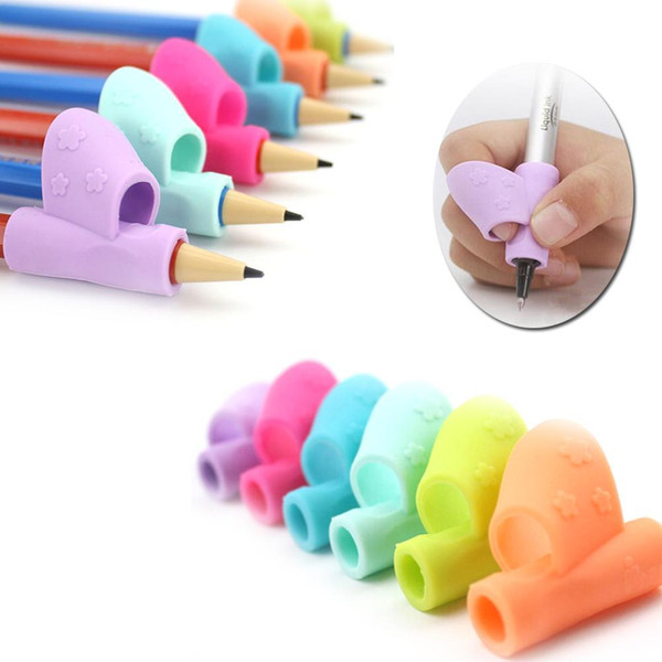 Stylish 3PCS/Set Children Pencil Holder Pen Writing Aid Grip Posture Correction Tool(at random color)