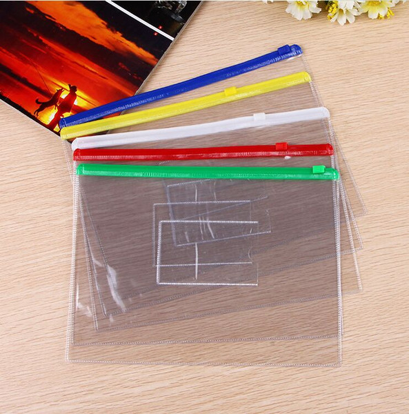 Transparent Plastic Ziplock PVC Travel Bags Self Adhesive Document Packing List Envelope Bag with business card holder