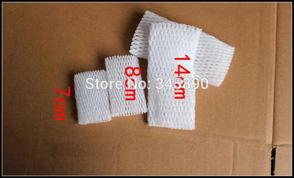 Wholesale-Free shipping white EPE Thick Foam mesh Foam sleeve net,fruit packing material 14cm*7cm Wholesale price