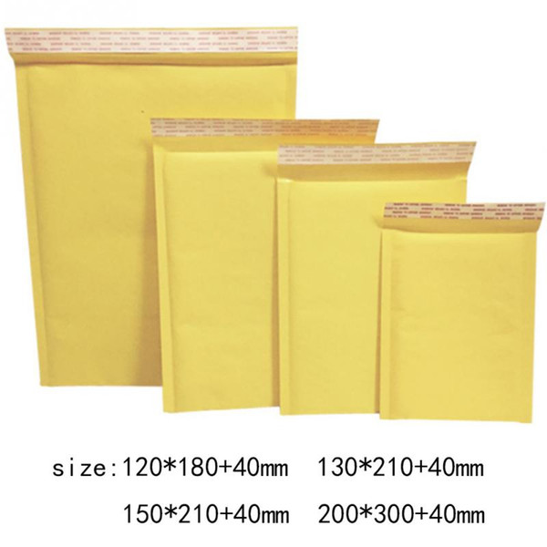 10Pcs/Set Mailing Bags Yellow Kraft Paper Bubble Envelope Bag Moistureproof High Quality Self Seal Shipping Bags Drop Shipping