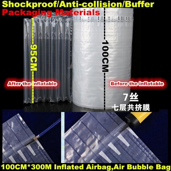 Wholesale-100CM*300M PE/PA Co-extrusion Film,Shockproof/Anti-collision/Buffer/Inflatable Packaging Material,Inflated Airbag,Air Bubble Bag