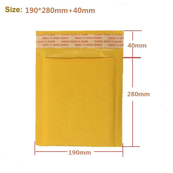 190*280+40mm Kraft Paper Bubble Envelopes Bags Mailers Padded Shipping Envelope With Bubble Mailing Bag Business Supplies