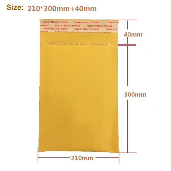 210*300mm+40mm Kraft Paper Bubble Envelopes Bags Mailers Padded Shipping Envelope With Bubble Mailing Bag Business Supplies