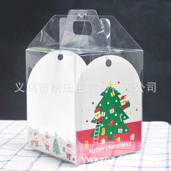 Bake Christmas Gingerbread Christmas gift box packaging box for portable PVC transparent box large pastry cake box