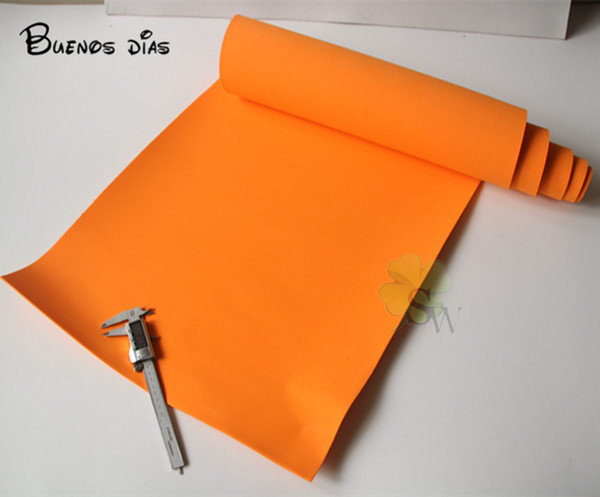 A grade orange color 3mm Eva foam sheets,Easy to cut,Punch foam,children school Handmade cosplay material Size50cm*200cm