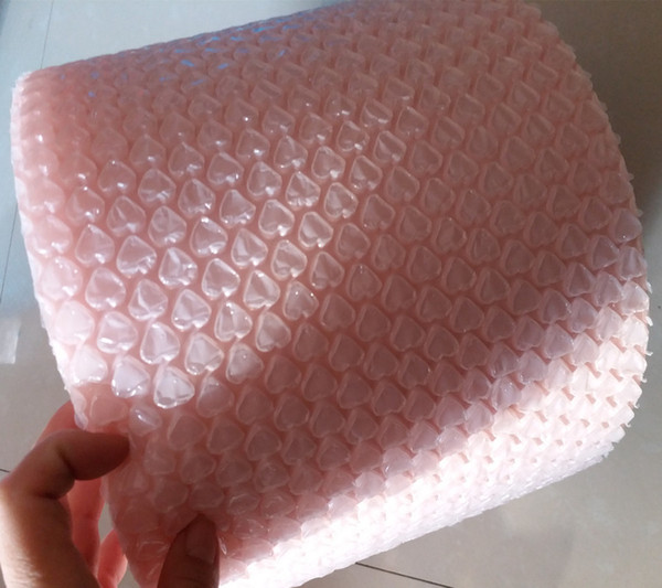 30cm wide heart design different color shrink pack Burbuja Cushion Bubble Roll wrap Polietileno Emballage Bulle Packing Film