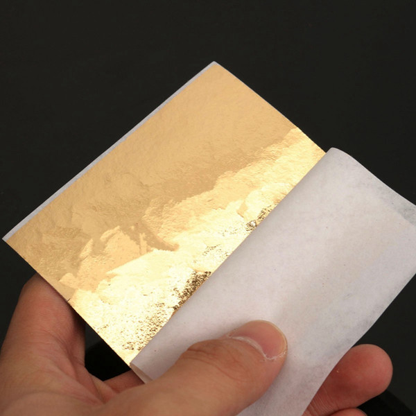 Modern 100 Sheets/Set Gold Foil Leaf Aluminum Leaf Gilding Handicrafts Decorative Craft Paper DIY Decor for Furniture 8x8.5cm