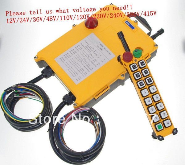 16 Channels 1 Speed 1 Transmitters Hoist Crane Truck Radio Remote Control System with E-Stop Tell us the voltage you need order<$18no track