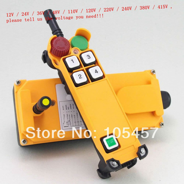 2 Motion 1 Speed Hoist Crane Truck Radio Remote Control System with E-Stop order<$18no track