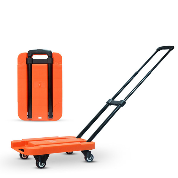 200KG Loading Mute wear-resisting Wheels Folding flat trolley luggage cart shopping cart Portable Stainless Steel Folding truck van home