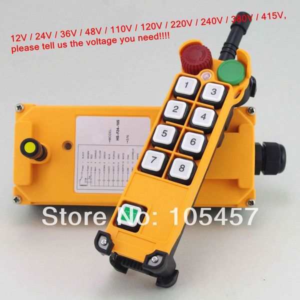 4 Motion 1 Speed Hoist Crane Truck Radio Remote Control System with E-Stop Tell us the voltage you need order<$18no track