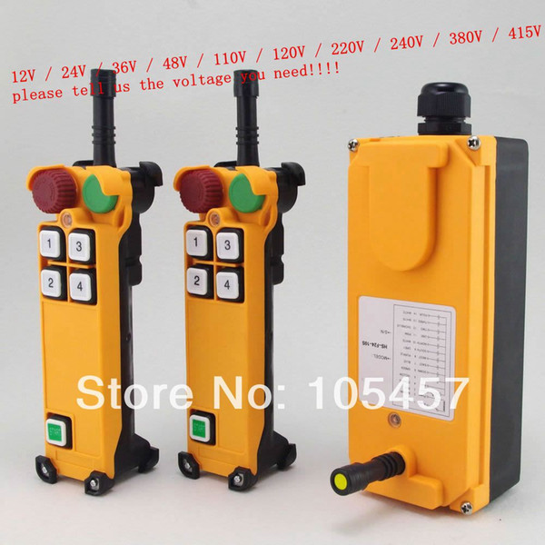 2 Motion 1 Speed 2 transmitters Hoist Crane Truck Radio Remote Control System with E-Stop Tell us the voltage you need order<$18no track