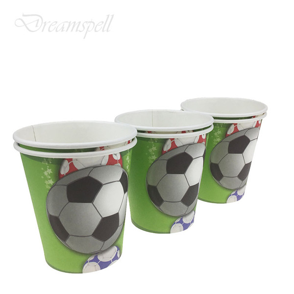 12pcs/lot new lovely Football Disposable paper Cups Birthday Party Decorations Kids Baby Shower Supplies Party Favors