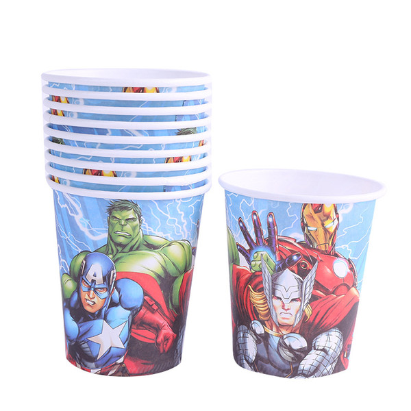 10pcs 7.5cm*8.5cm*5cm The Disposable Paper Cups Theme Party For Kids Boy Girl Birthday Party supplies