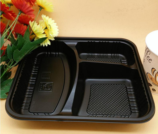 Disposable Food Containers with Lids/Bento Box/Lunch Tray with Cover 3 Compartment Fast Food Lunch Box SN2222