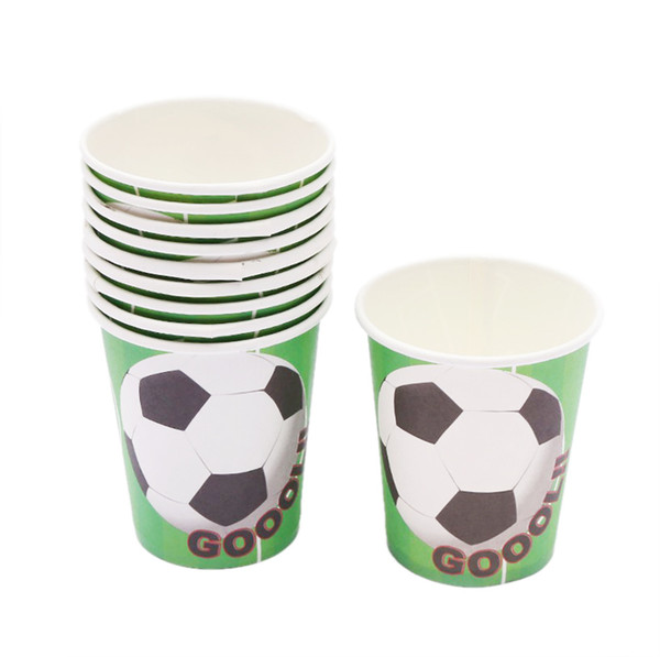 10Pcs Cartoon football cups kids birthday wedding party supplies boys favor football paper glass happy birthday party supplies