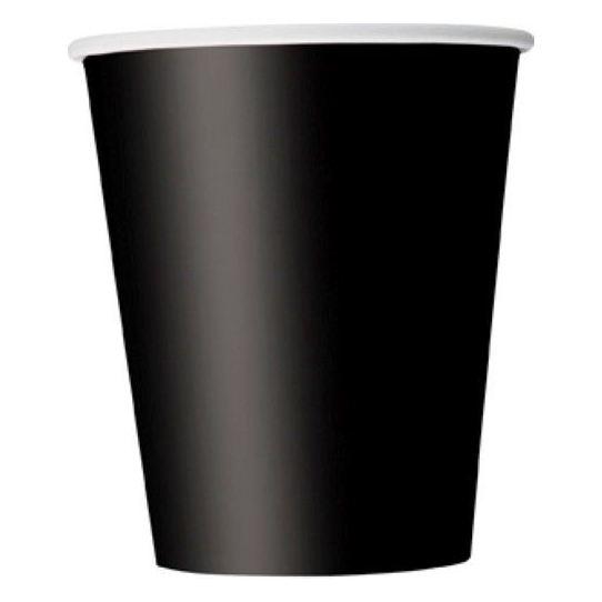 Boutique DODA 20 Paper Cups (9oz) - Plain Solid Colours Birthday Party Tableware Catering(black)