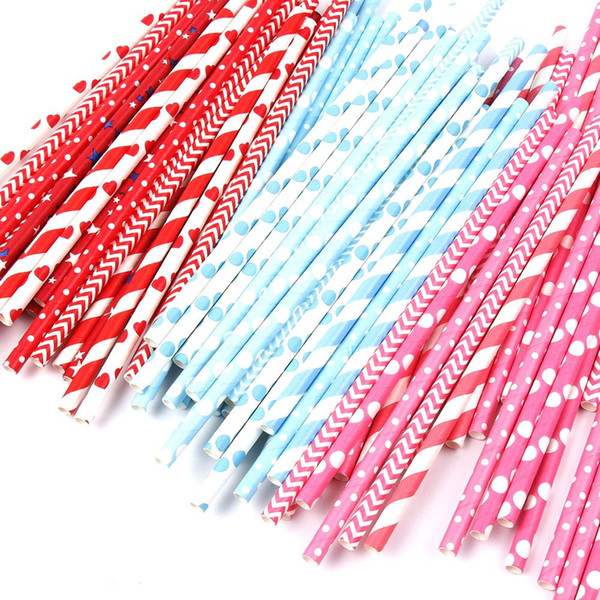 drinking paper straws for kids birthday party wedding christmas decoration chevron drinking paper straws Multi Colors