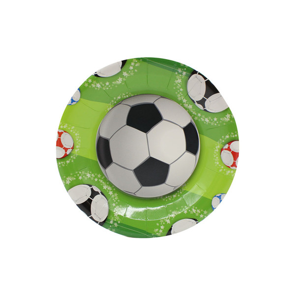 6pcs 7-inch Cartoon Football Paper Plates Birthday Party Decorations Kids Disposable Party Supplies Tableware Plates Baby Shower