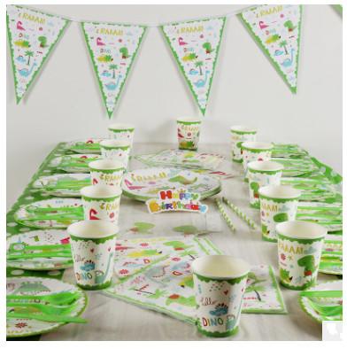 Dinosaur Party Disposable Tableware Sets Jungle Theme Cups/Plates Kids Holiday Birthday Party Decoration Baby Shower Supplies