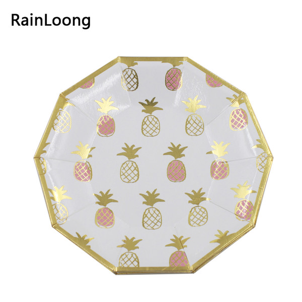 [RainLoong] Disposable Gold Foil Paper Plate 7