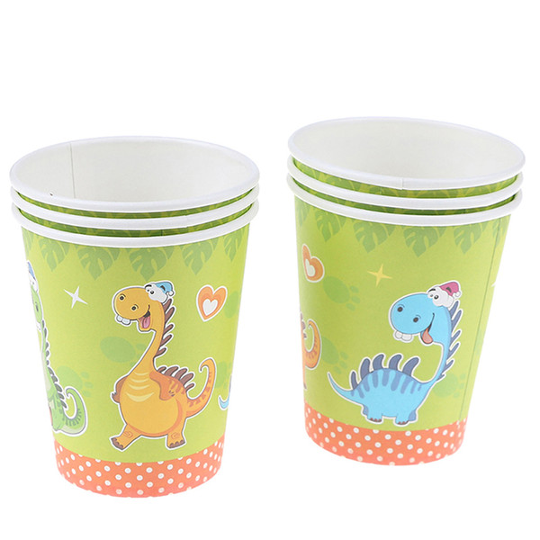 6 PCS 7.5*8.5cm Dinosaur theme party decoration disposable tableware paper cups cup Party Supplies