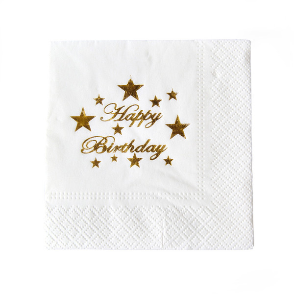 Party Paper Napkin Happy Birthday Decorative Tableware For Baby Shower Soft Supplies Tissue Eco-friendly DIY Square Disposable