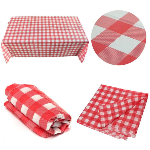 1PC 137*274cm PEVA Disposable Tablecloth Plaid Color Wedding Birthday Party Table Cover Rectangle Desk Cloth Wipe Covers sale