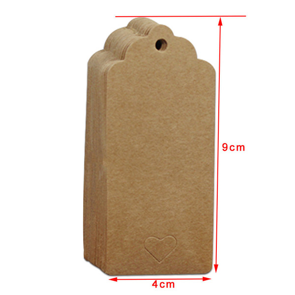 3 Sizes 100 Pcs Kraft Paper Colorful Blank Card Hang Tags Party Favor Gifts Crafts Price Paperboard Packaging Label Paper Card Hand Draw Tag