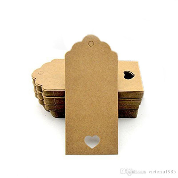 4*9cm DIY Kraft Paper Labels 100pcs/lot Vintage Wedding Decor Tags Scallop Label Luggage Wedding Decoration For table luggage tags