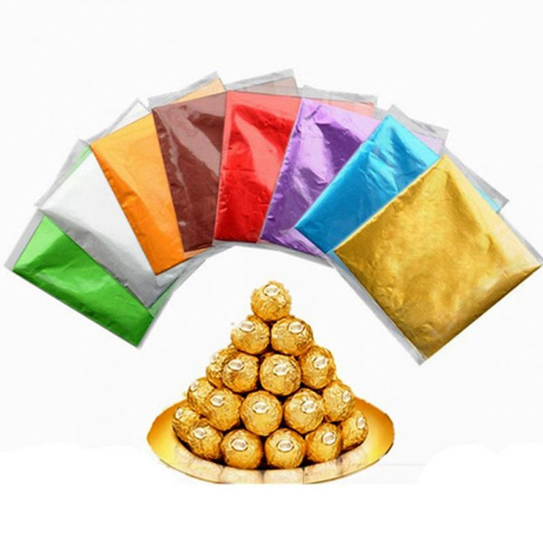 Wholesale Crepe Paper Sheets Candy Sugar Chocolate Sweets Confectionary Square Foil Wrapper Package Christmas Tree Gifts Pack