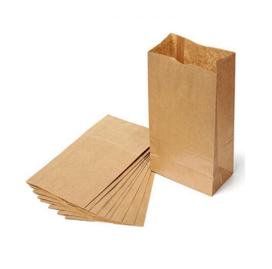 10pcs Kraft Paper Bag Brown Party Wedding Favors Handmade Bread Cookies Gift Bags Biscuits Packaging Wrapping Supplies