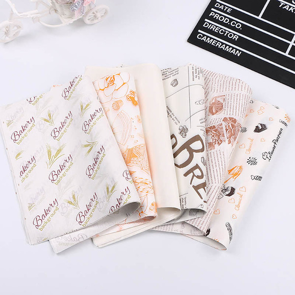 26*36cm Bakery Packaging Food Oilproof Paper Bag Sandwich Puff Donut Bread Kraft Food Baking Supplies