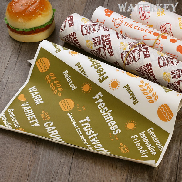 #4 Pattern 29.5cm*28.5cm (11.6 inch*11.2 inch) Hamburger wrapping paper Oil-proof Water-proof Grease-proof Food wrapping paper