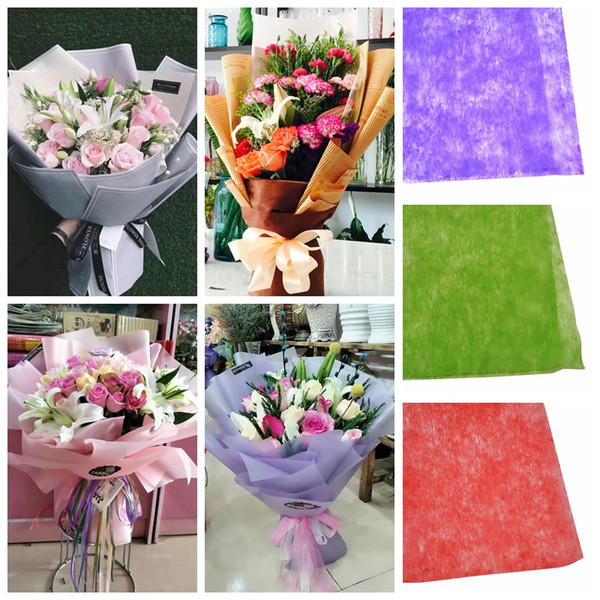 50*50cm Paper Bouquet Wrapping Crepe Paper Flower Christmas Gift Packing Material Wedding Decorations Paper free shipping 10 sheets