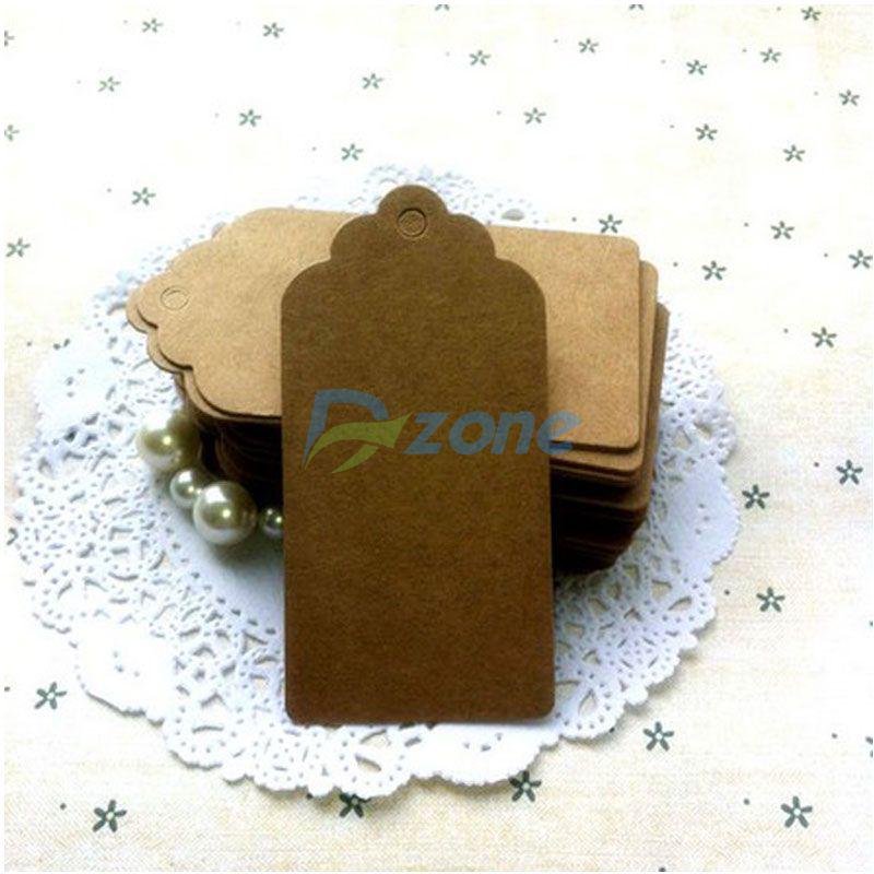 50Pcs/Lot DIY Kraft Paper Gift Tags Wedding Birthday Label Blank Luggage Cards#57925