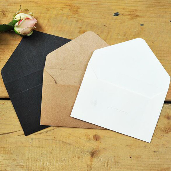 50pcs/lot Black White Craft Paper Envelopes Vintage European Style Envelope For Card Scrapbooking Gift