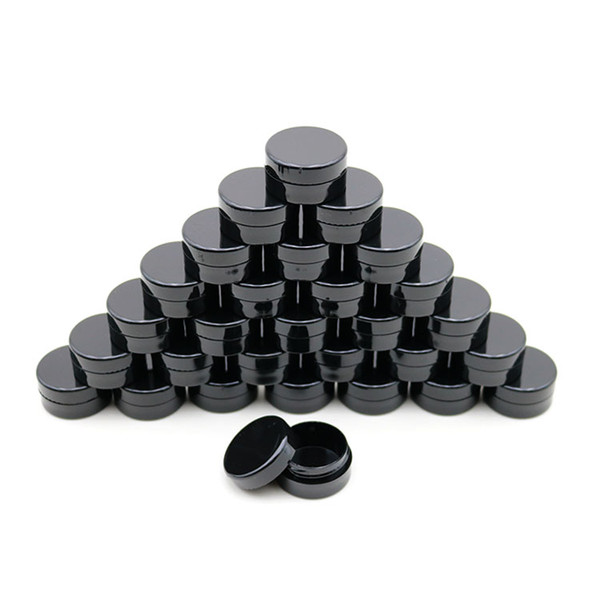 5G/5ML Round Black Jars with Screw Lids for Acrylic Powder, Rhinestones, Charms and Other Nail Accessories