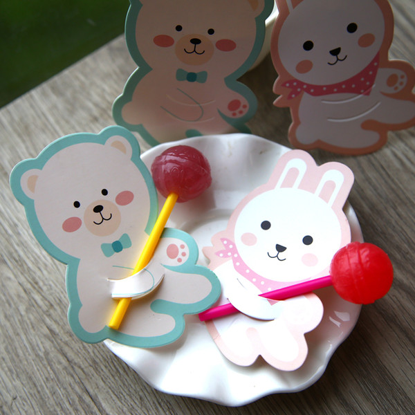 Pink rabbit Blue Bear lollipop paper,candy paper, lollipop decoration, kids gift wrap (only paper) 100pcs/lot