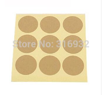 E2 Christmas kraft paper solid blank round seal sealing sticker baking package cake box decoration 450pcs/lot